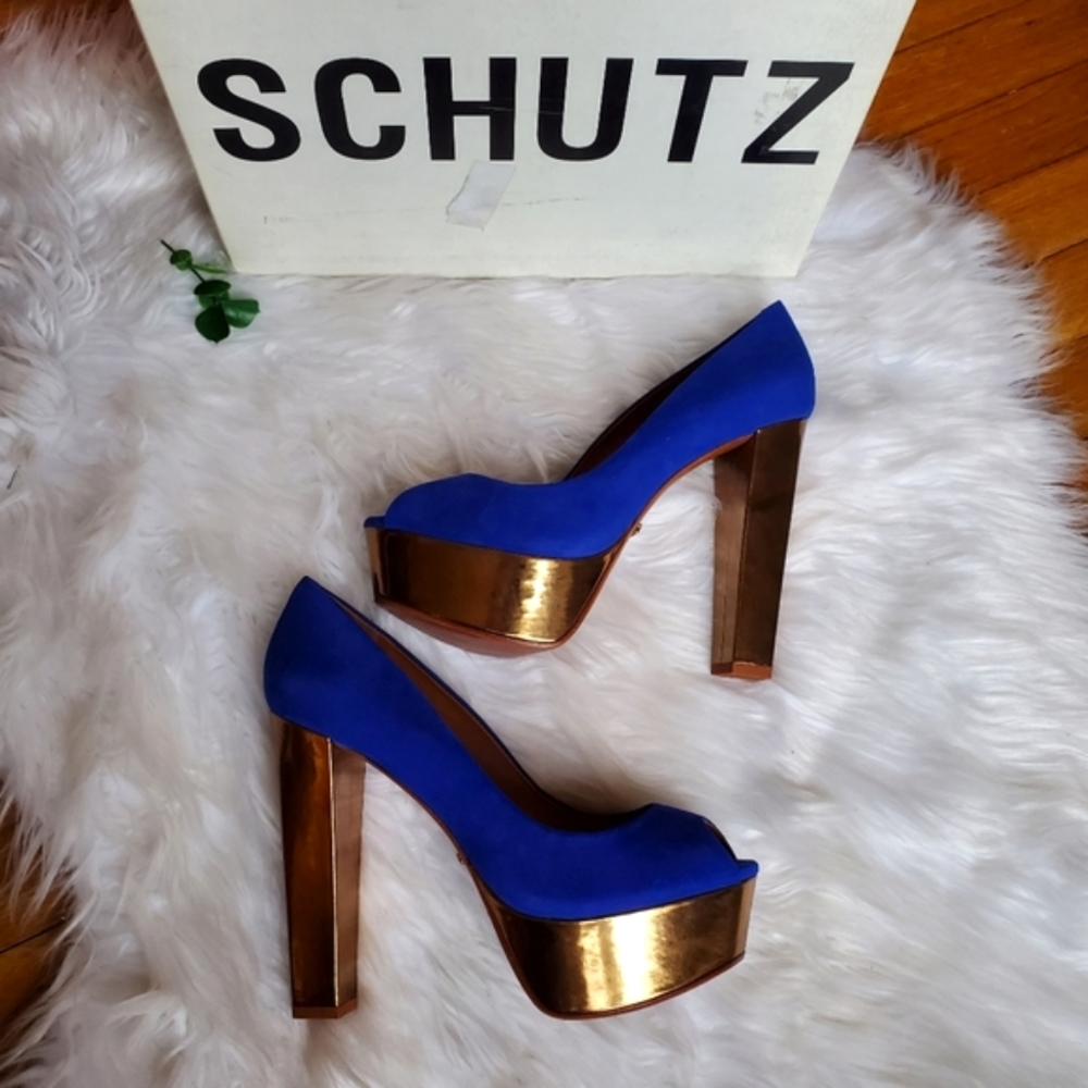 🔥 NIB SCHUTZ Peep-toe Platform Pumps/ Heels, 7.5